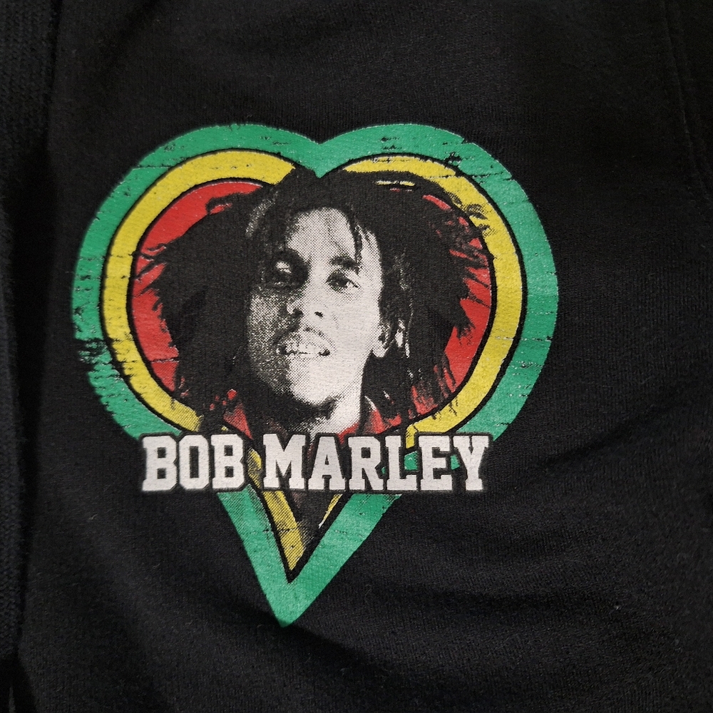 Bob Marley Black "One Love" Hoodie Jacket View 4